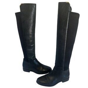 Cole Haan Dutchess Tall Leather Over-The-Knee Black Biker Riding Boots Size 7